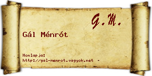 Gál Ménrót névjegykártya